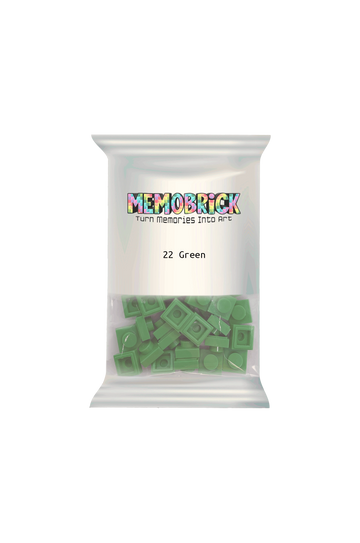 Bag of bricks- Green 22 - Memobrick