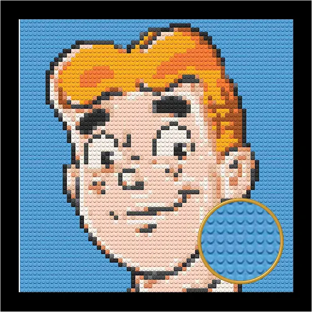 ARCHIE BRICKED MOSAIC PORTRAIT 20X20 Memobrick