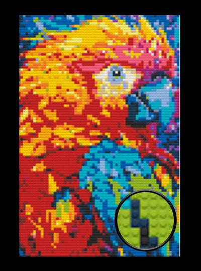 Abstract Parrot Bricked Mosaic Home Decor 20x30"