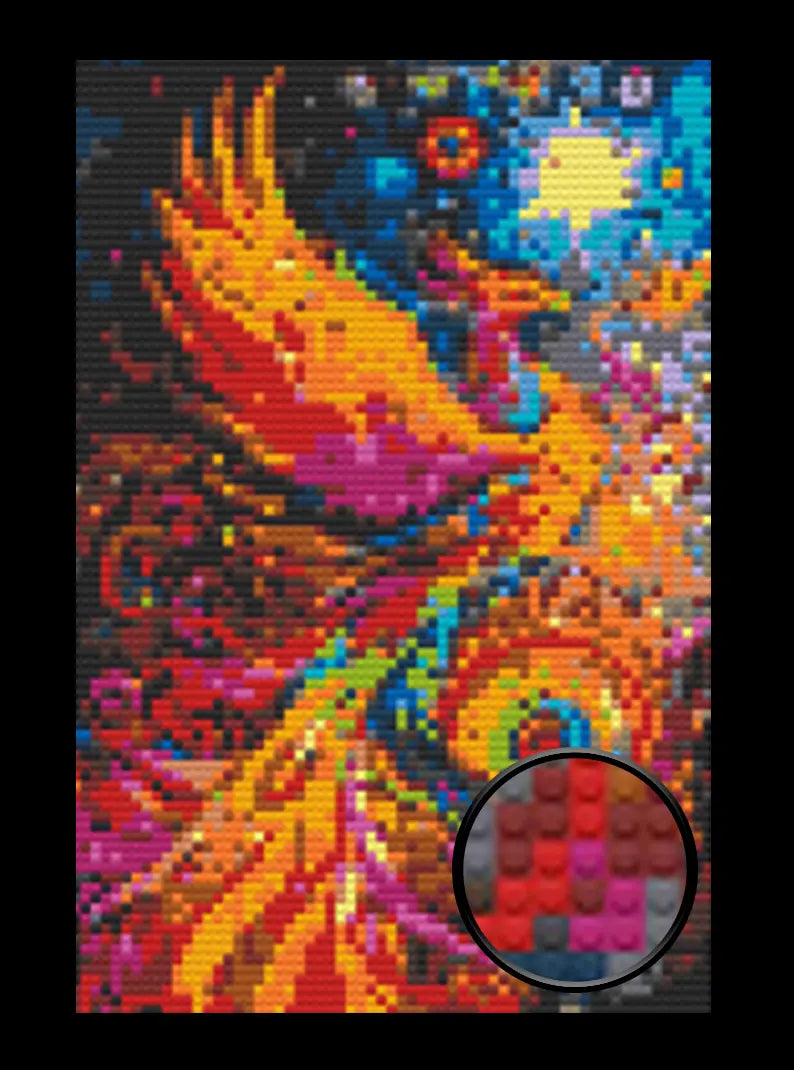 Abstract Phoenix  Bricked Mosaic Home Decor 20x30" Memobrick