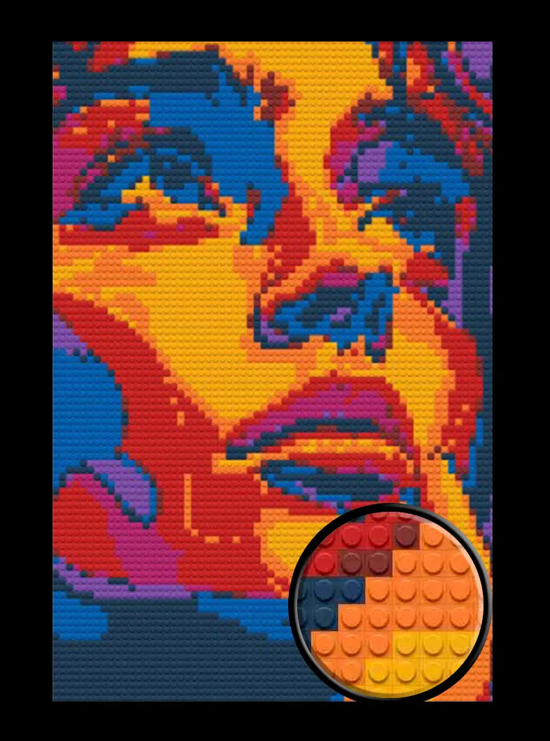 Abstract Woman Bricked Mosaic Home Decor 20x30"