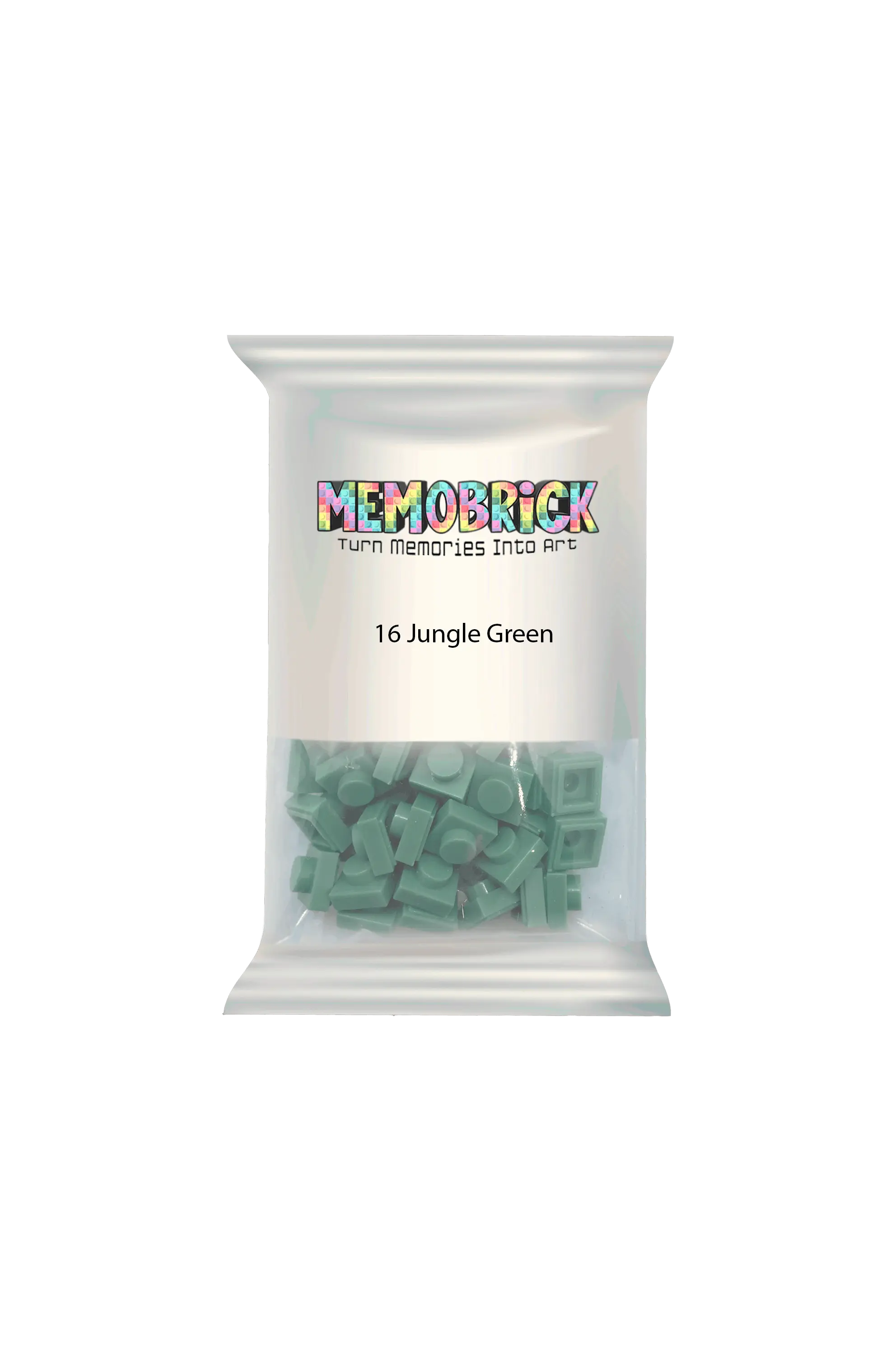 Bag of bricks- Jungle Green 16 - Memobrick