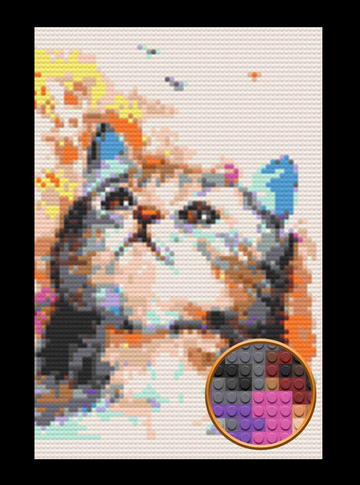 Cat Art Bricked Mosaic Home Decor 20x30