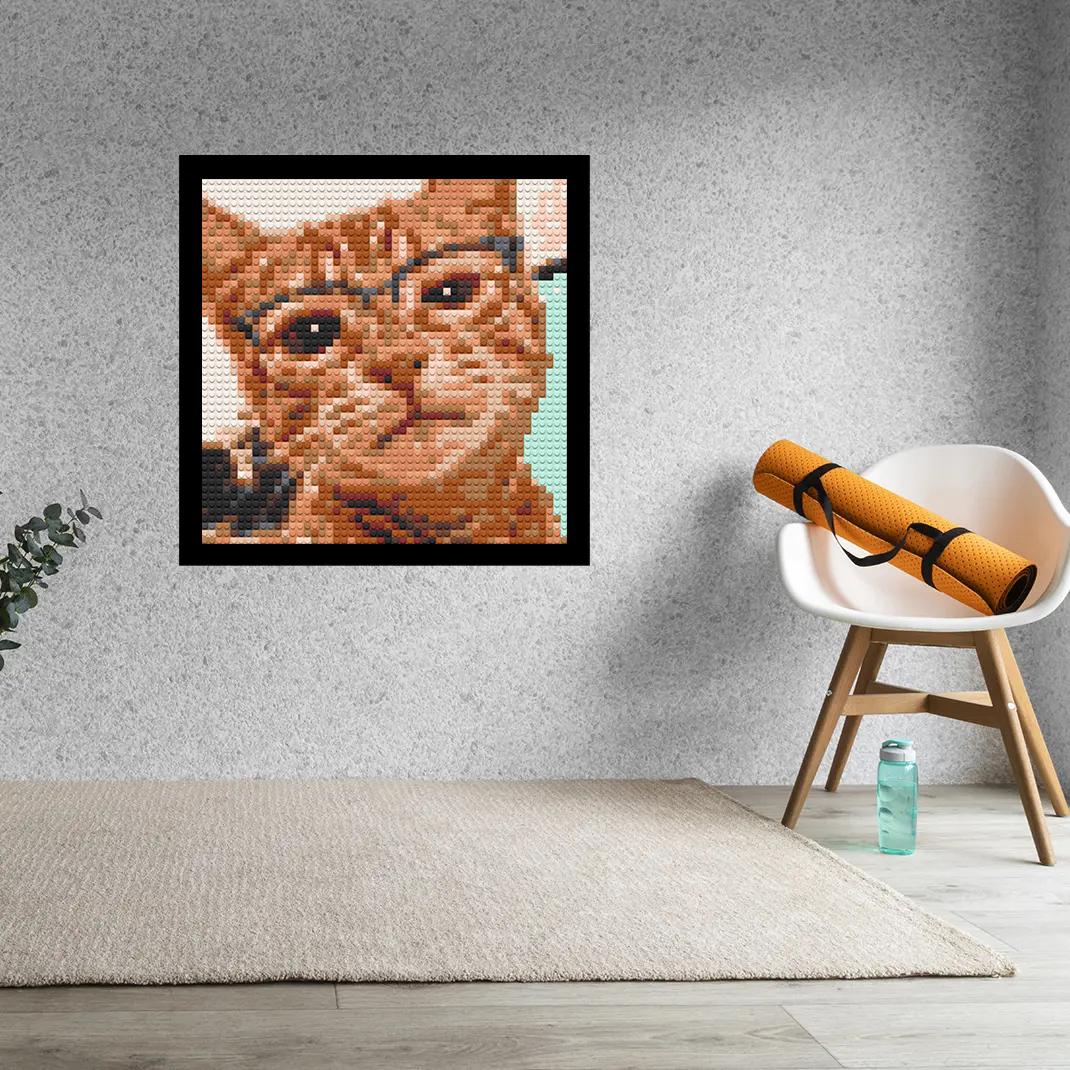 Cat Selfie Home decoration Bricked Mosaic Portrait 16x16"