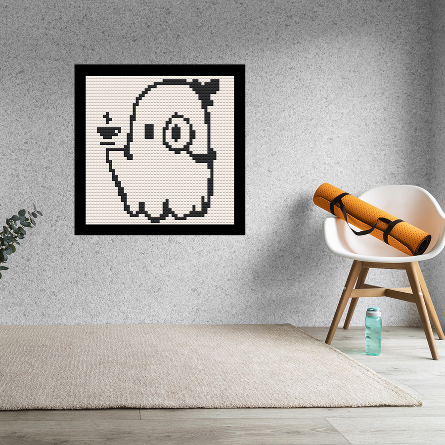 Cute Ghost Decor Art Piece Bricked Mosaic 16x16