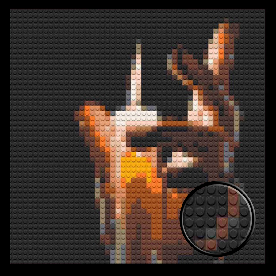 Candle Light Home decoration Bricked Mosaic Portrait 16x16"