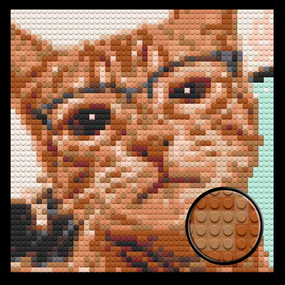 Ginger Cat in Glasses Brick Mosaic Art Kit - 16x16 in DIY Wall Decor