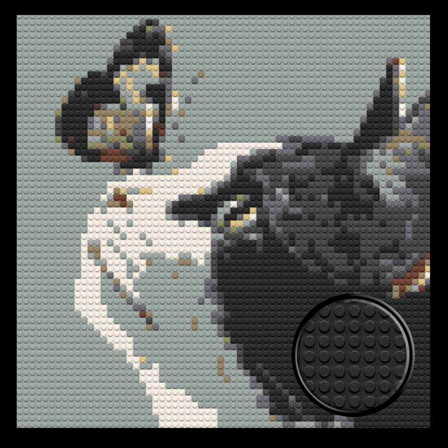 Cat and Butterfly Home Decor Bricked Mosaic Portrait 20x20