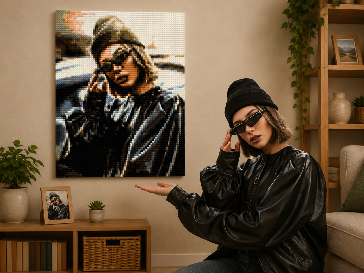 Custom Bricked Mosaic Portrait 30x40" - Memobrick