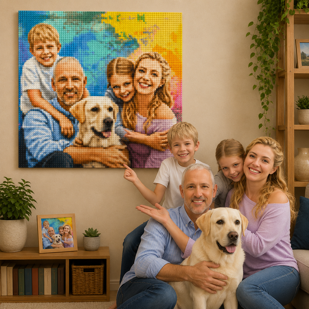 Custom Bricked Mosaic Portrait 60x60 - Memobrick