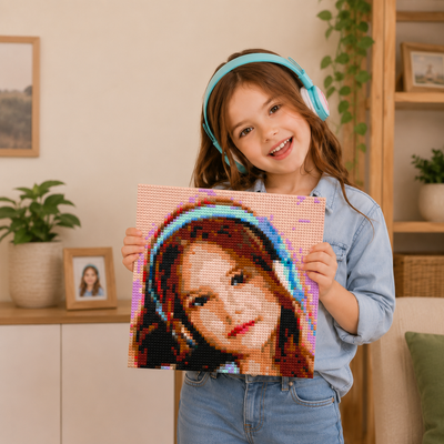 Custom Bricked Mosaic Portrait 20×20"