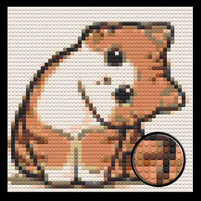 Cute Curios Cat Home decoration Bricked Mosaic Portrait 16x16"