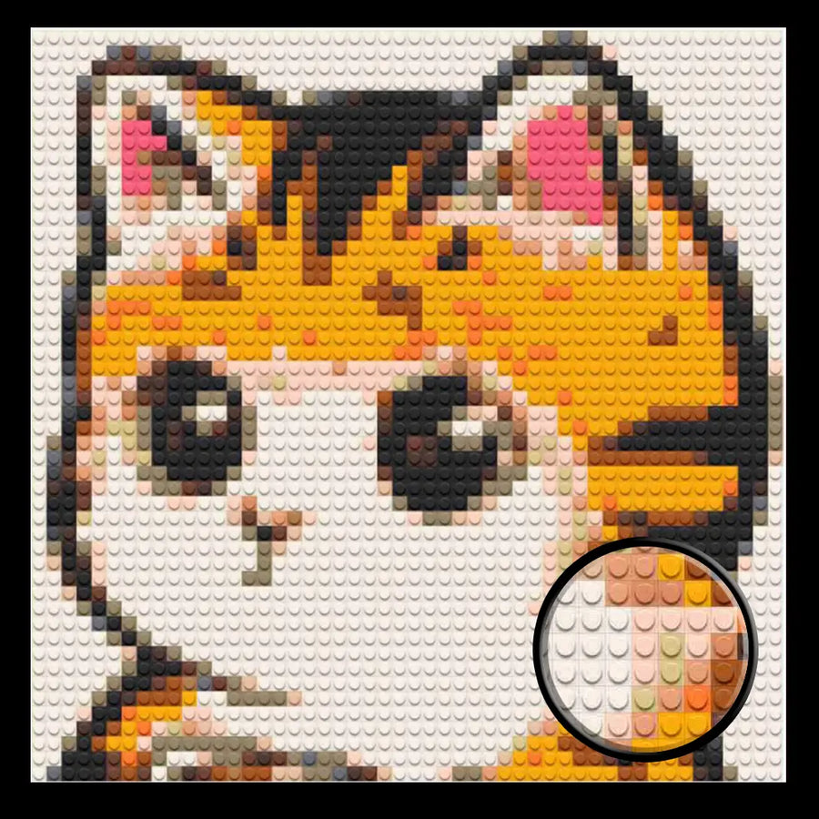 Cute Grumpy Cat Home decoration Bricked Mosaic Portrait 16x16"