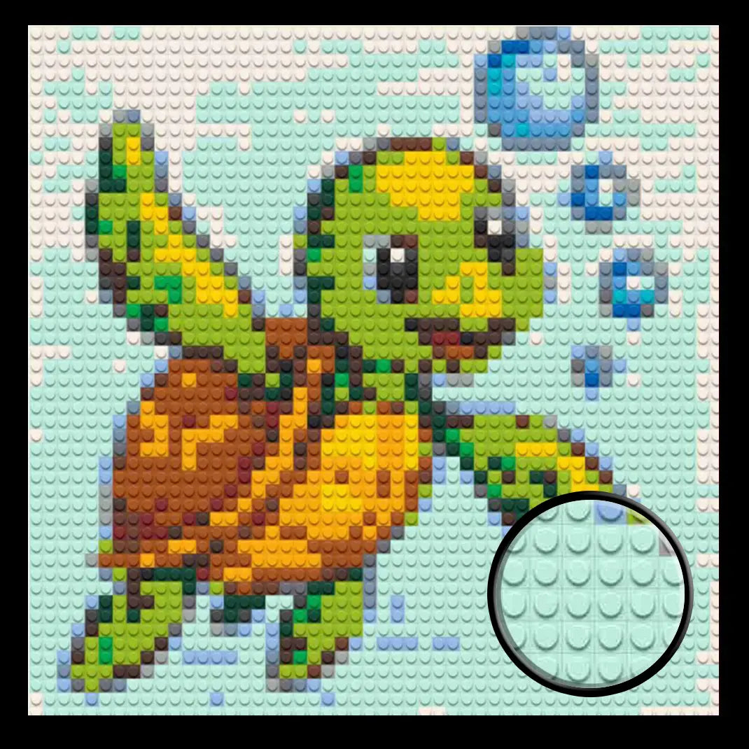 Cute Turtle Home decoration Bricked Mosaic Portrait 16x16"