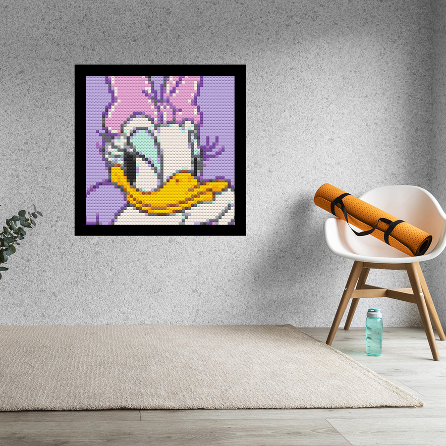 Disney Daisy Duck Decor Art Piece Bricked Mosaic 16x16