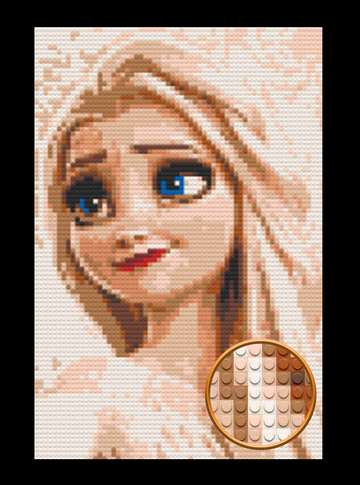 Elsa Frozen Art Piece Home Wall Decor Bricked Mosaic Portrait 20x30