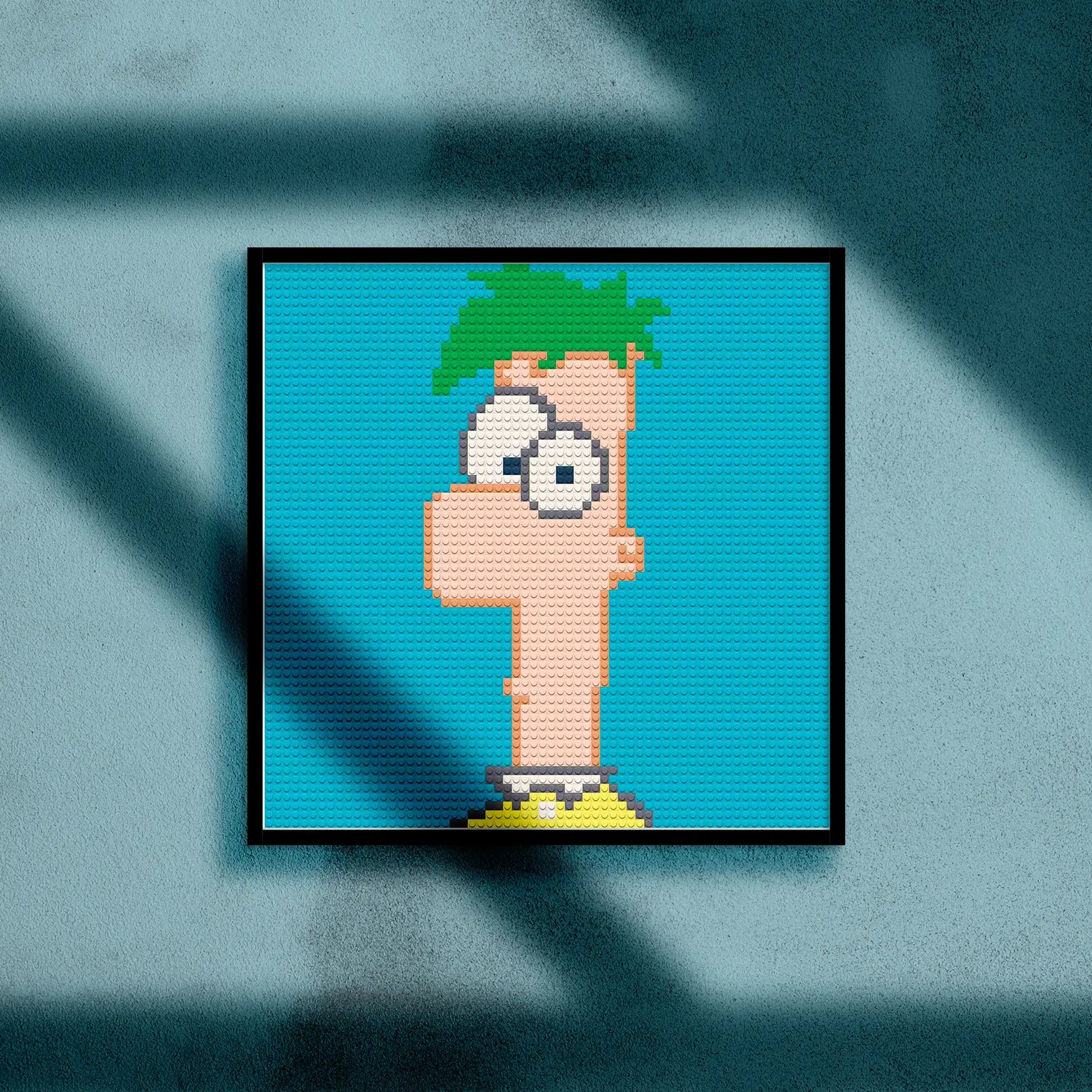 FERB BRICKED MOSAIC PORTRAIT 20X20 Memobrick