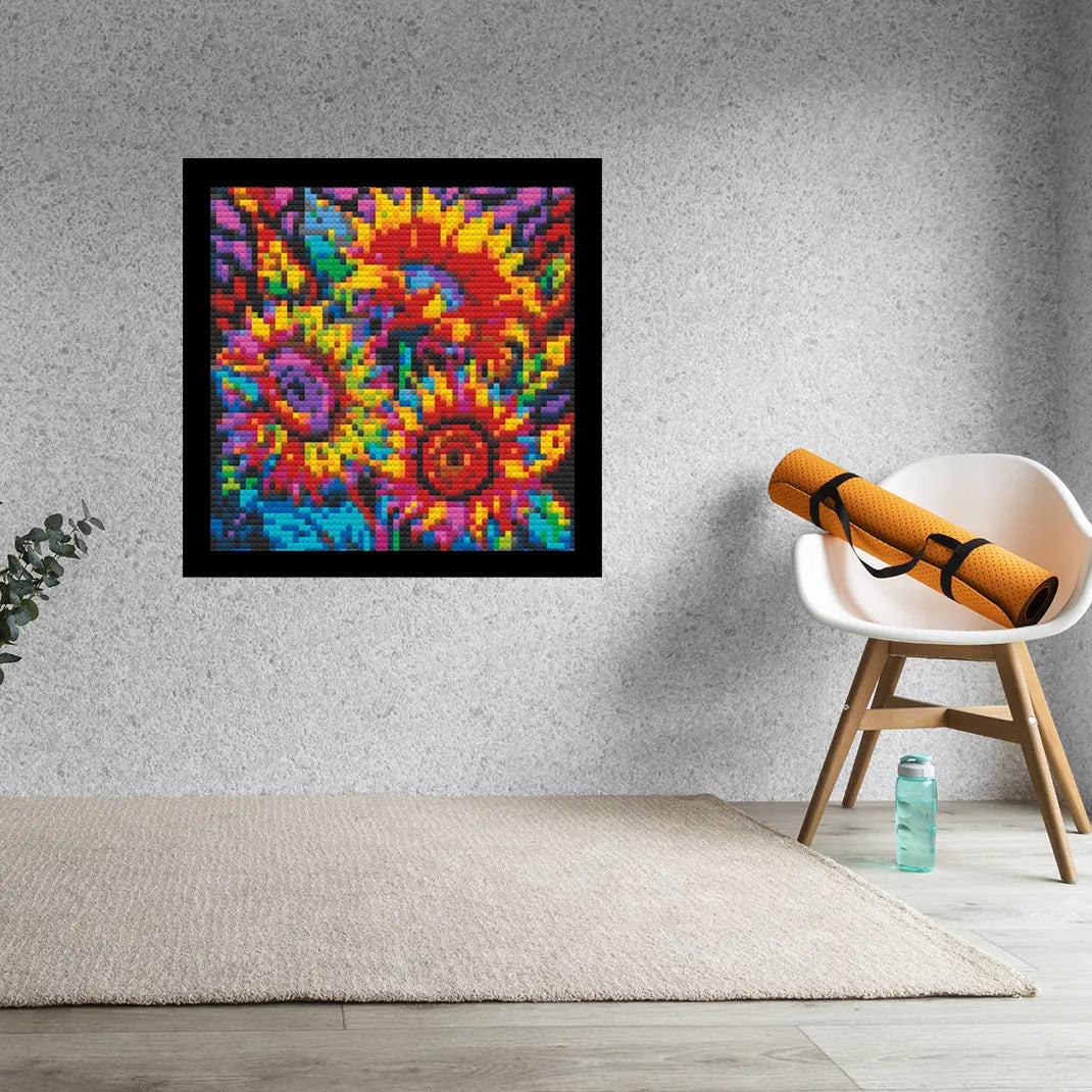 FLOWER BRICKED MOSAIC PORTRAIT 20X20 Memobrick