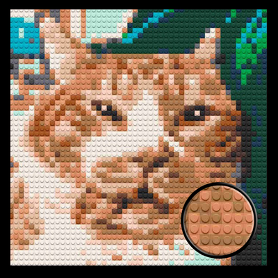 Ginger Cat Close-Up Brick Mosaic Art Kit - 16x16 in DIY Wall Decor