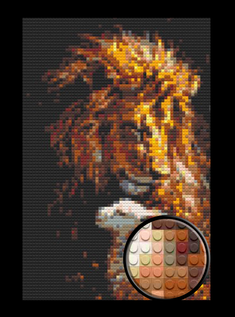 Lion and Lamb Bricked Mosaic Home Decor 20x30"