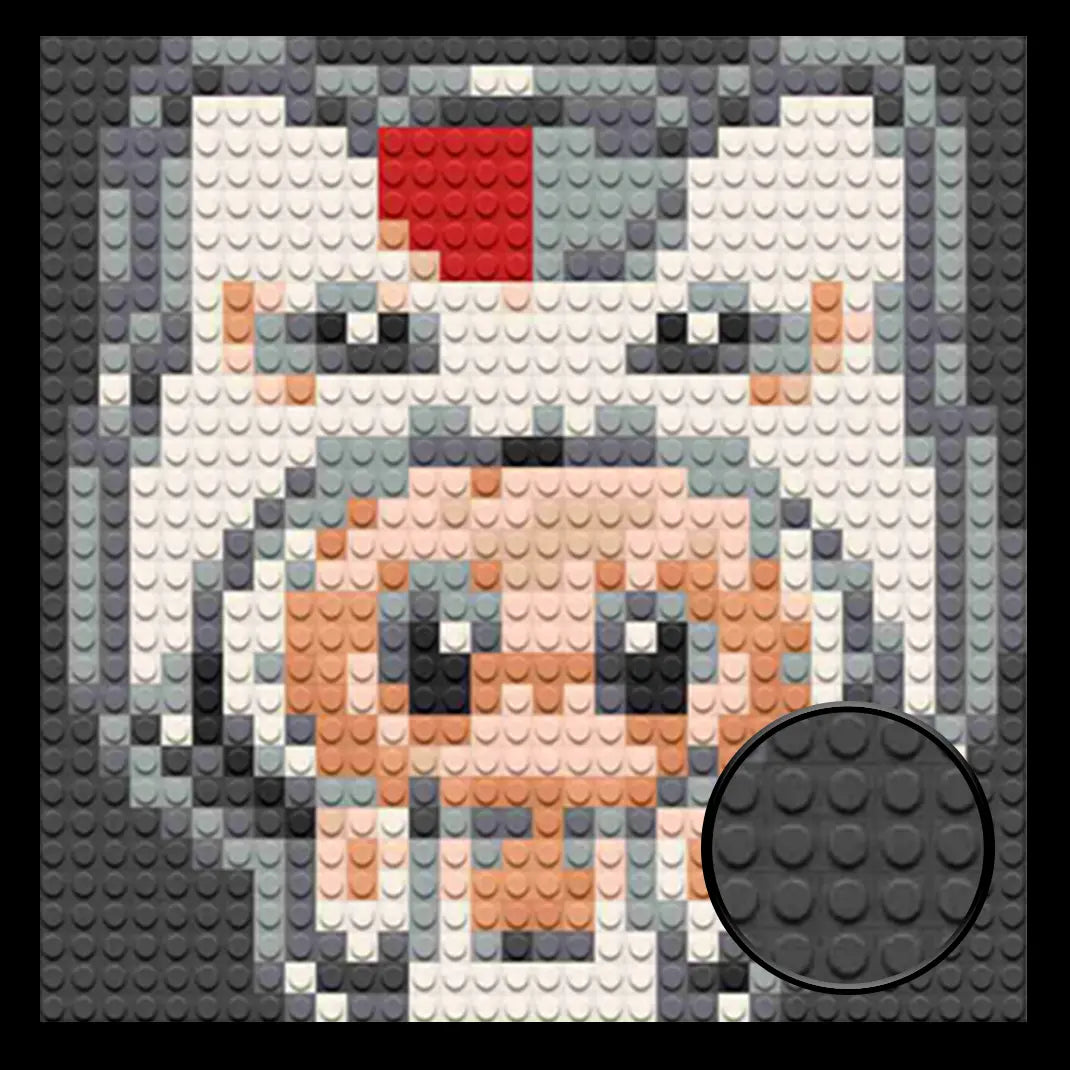 Lucky Cat Labubu Home decoration Bricked Mosaic Portrait 10x10" Memobrick
