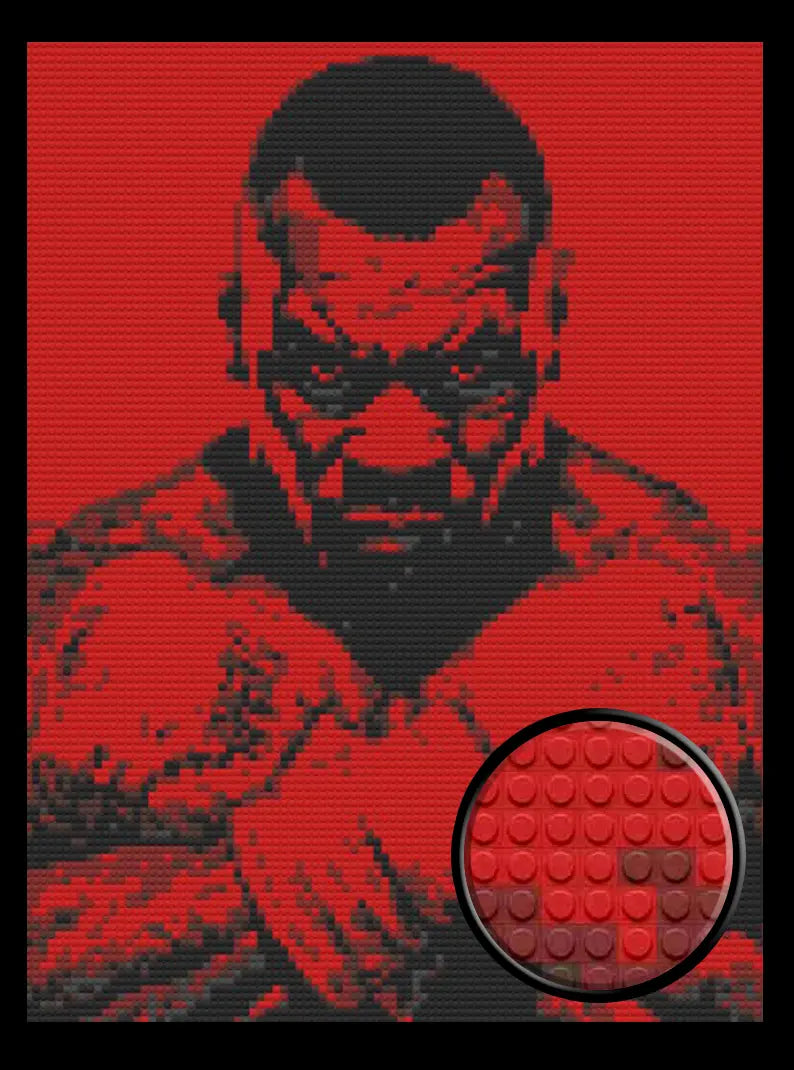Mike Tyson Art Piece Home Wall Decor Bricked Mosaic Portrait 40x30"
