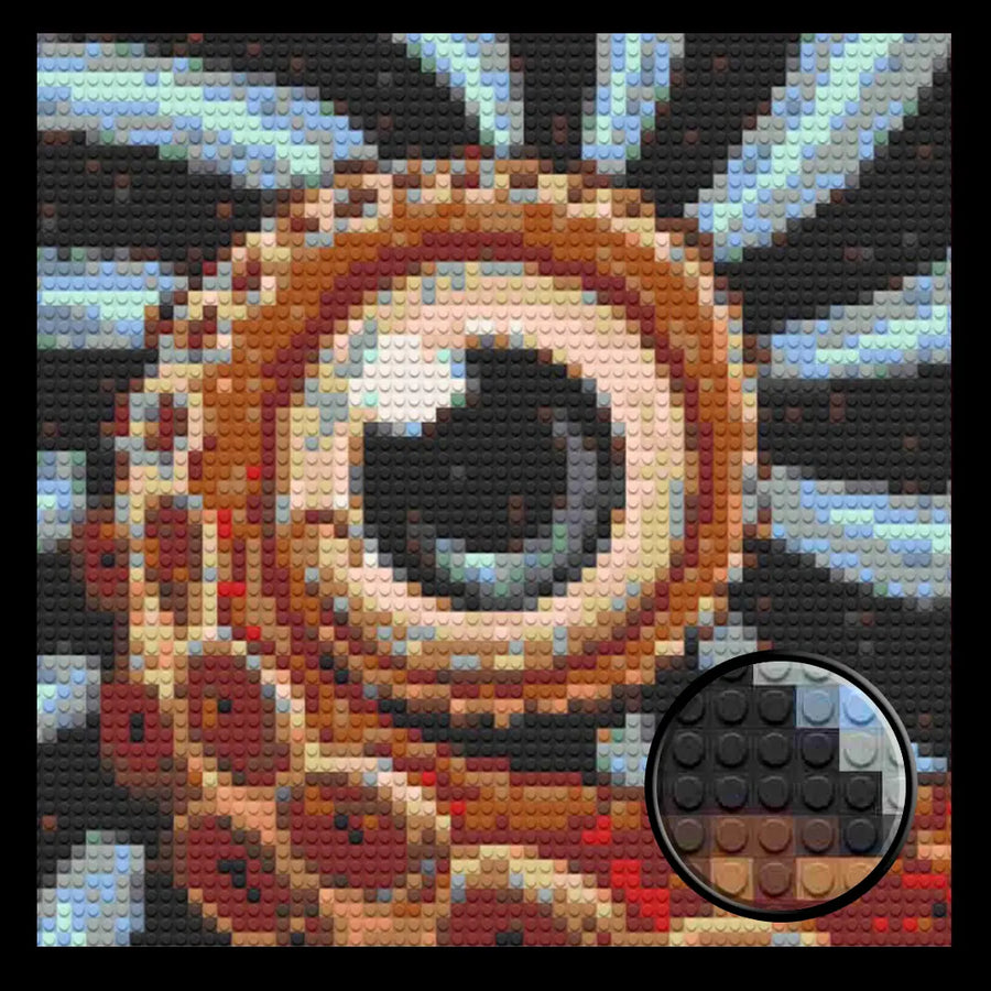 Octopus Eye  Home Decor Bricked Mosaic Portrait 20x20