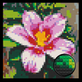 Pink Lily Flower Home decoration Bricked Mosaic Portrait 16x16"