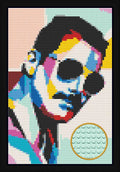 POP ART FREDDIE MERCURY BRICKED MOSAIC PORTRAIT 20X30 Memobrick