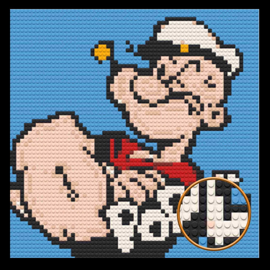 Popeye  Home Decor Bricked Mosaic Portrait 20x20