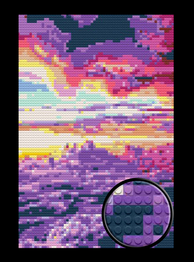 Purple Sky  Bricked Mosaic Home Decor 20x30