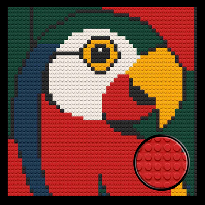 Red Parrot Brick Mosaic Art Kit - 16x16 in DIY Wall Decor