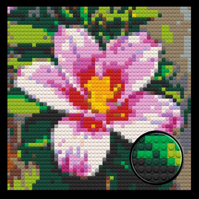 Pink Lily Brick Mosaic Art Kit - 16x16 in DIY Wall Decor