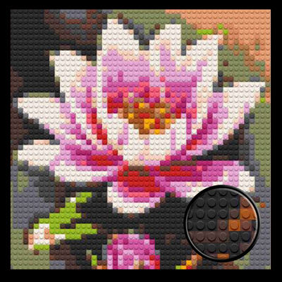 Pink Lotus Brick Mosaic Art Kit - 16x16 in DIY Wall Decor