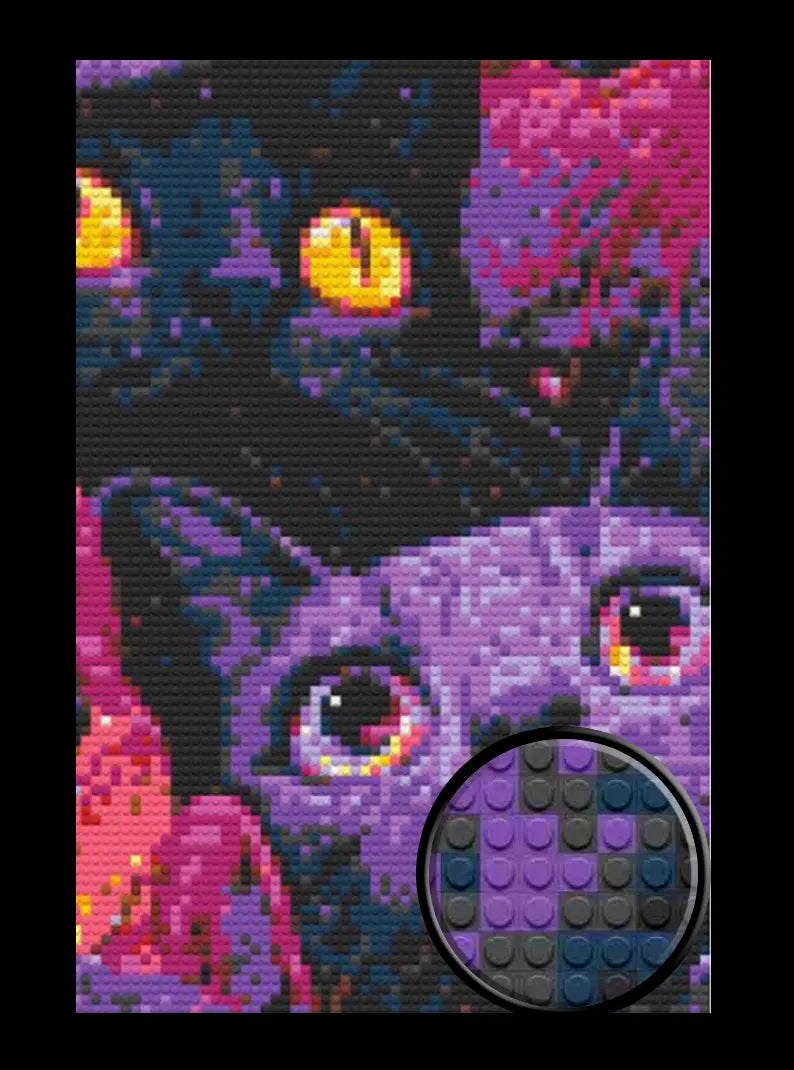 Purple Cat Bricked Mosaic Home Decor 20x30