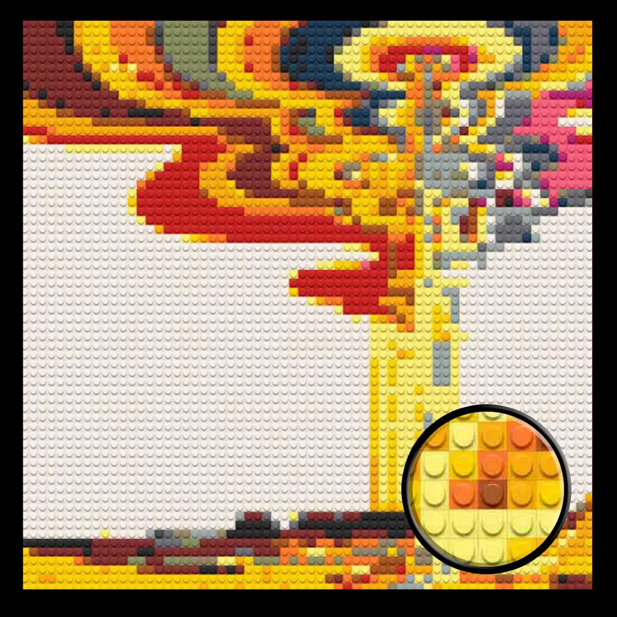 Rainbow Falls Home Decor Bricked Mosaic Portrait 20x20