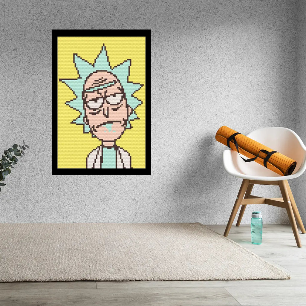 Rick Art Piece Home Wall Decor Bricked Mosaic Portrait 20x30" Memobrick