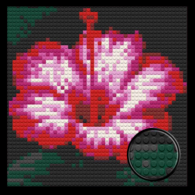 Rose Mallow Brick Mosaic Art Kit - 16x16 in DIY Wall Decor