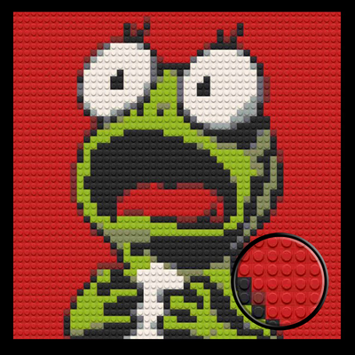 Shocked Frog Brick Mosaic Art Kit - 16x16 in DIY Wall Decor
