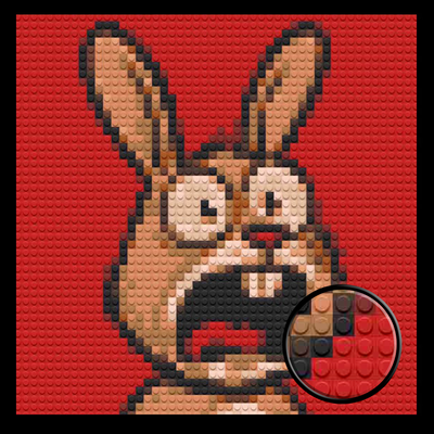 Shocked Rabbit Brick Mosaic Art Kit - 16x16 in DIY Wall Decor