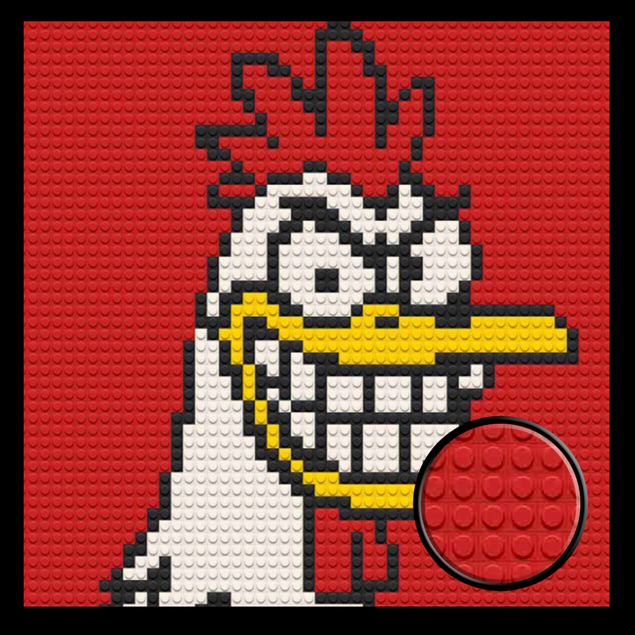 Smiling Rooster  Home decoration Bricked Mosaic Portrait 16x16"