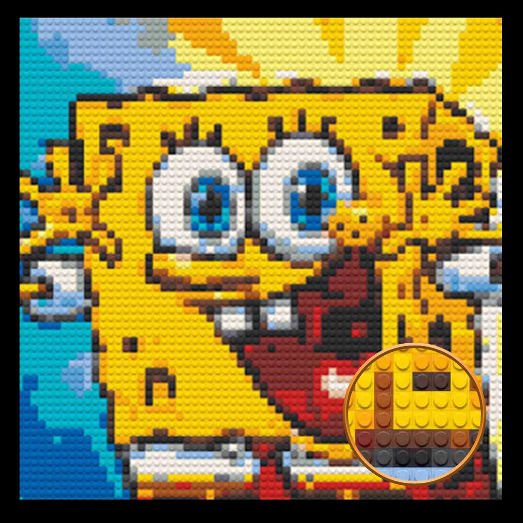 Spongebob  Home Decor Bricked Mosaic Portrait 20x20 Memobrick