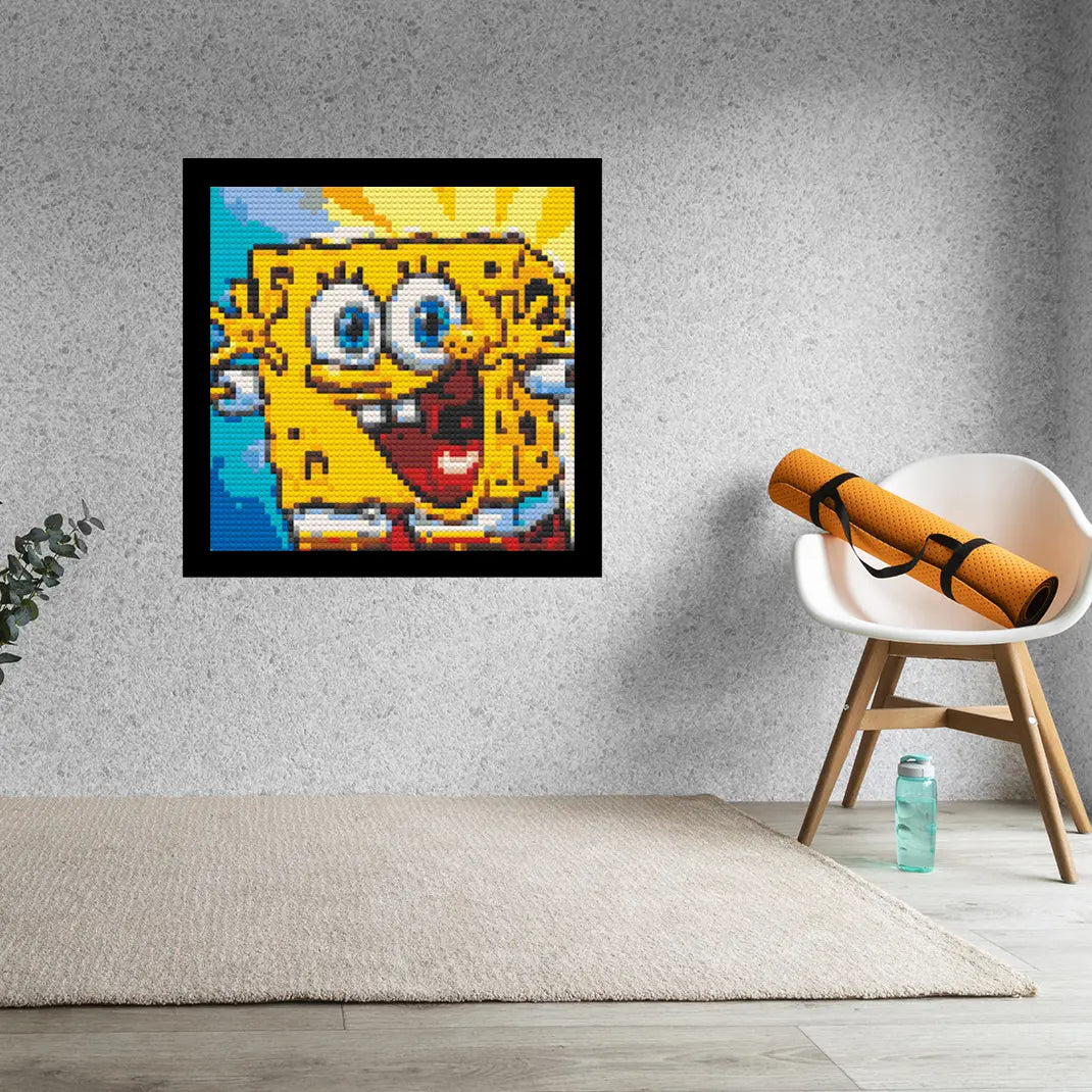 Spongebob  Home Decor Bricked Mosaic Portrait 20x20 Memobrick