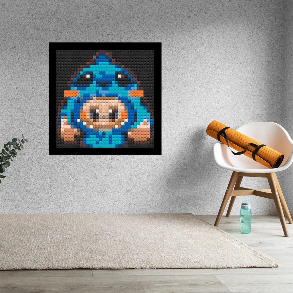 Stitch Labubu Home decoration Bricked Mosaic Portrait 10x10" Memobrick