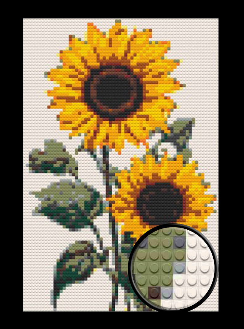 Sunflower Bricked Mosaic Home Decor 20x30"