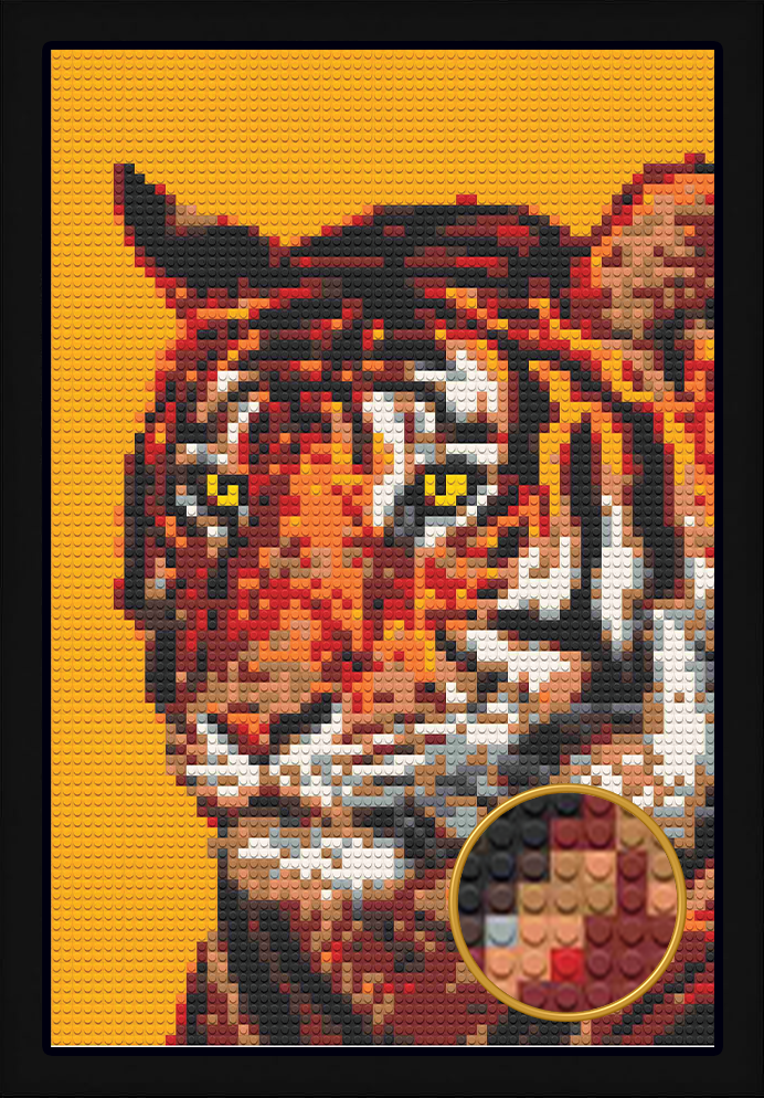 TIGER BRICKED MOSAIC PORTRAIT 20X30