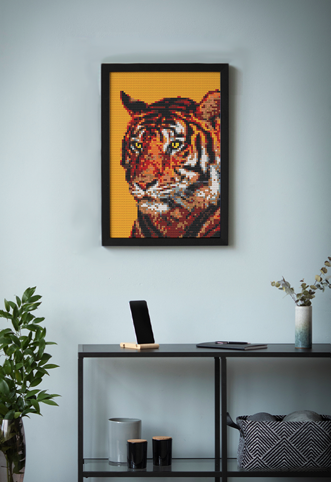 TIGER BRICKED MOSAIC PORTRAIT 20X30