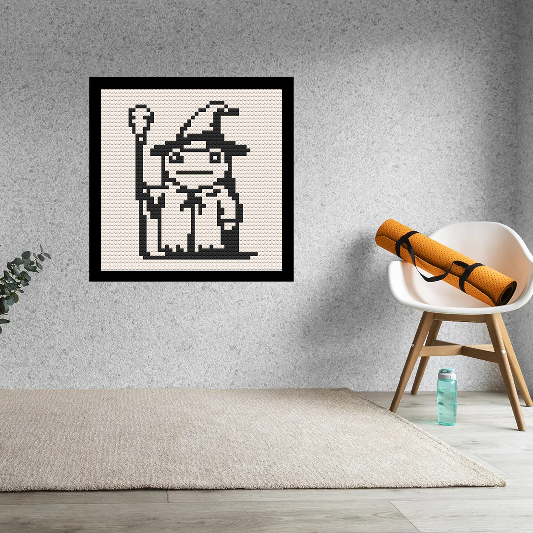 Wizard Frog Home decoration Bricked Mosaic Portrait 16x16"