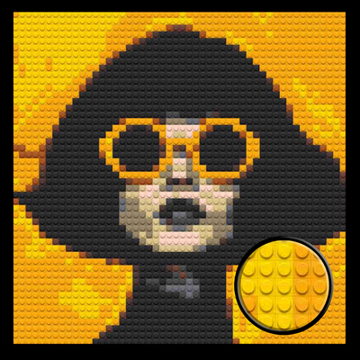 Woman with Yellow Glasses Brick Mosaic Art Kit - 16x16 in DIY Wall Decor