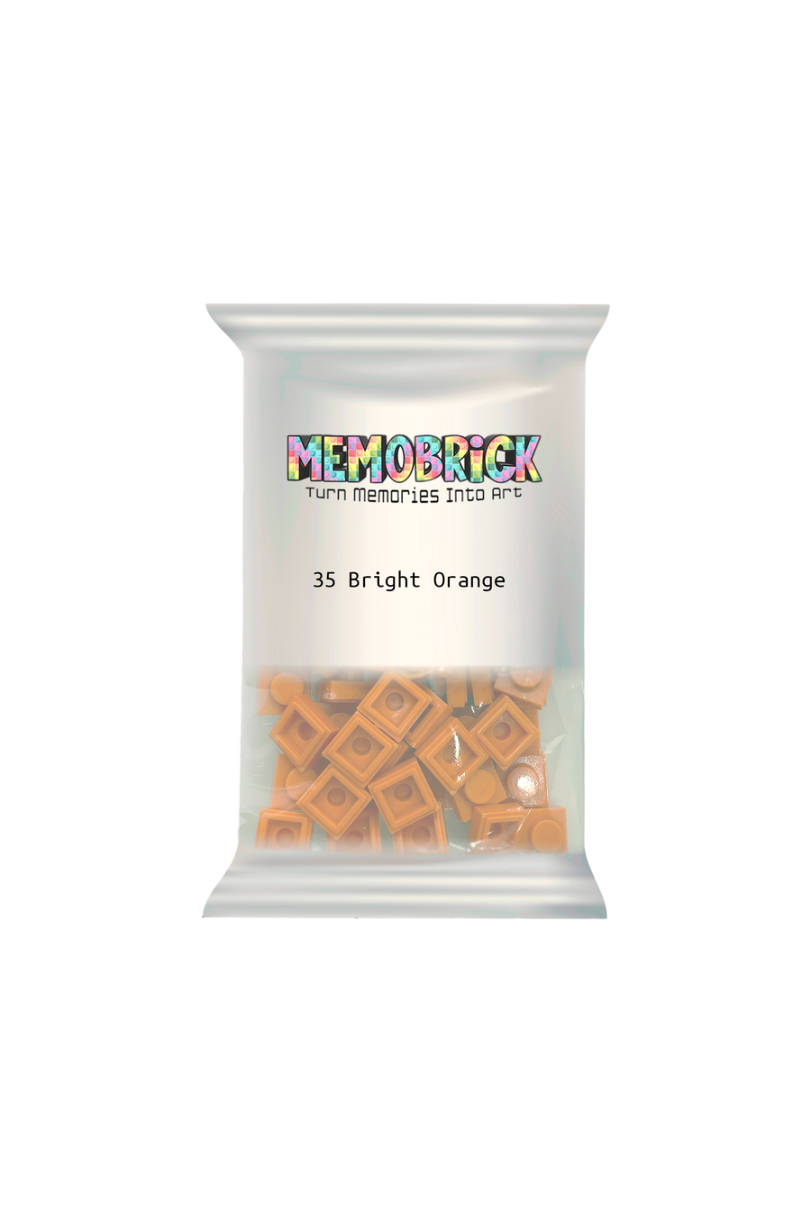 Bag of Bricks - Bright Orange 35 - Memobrick